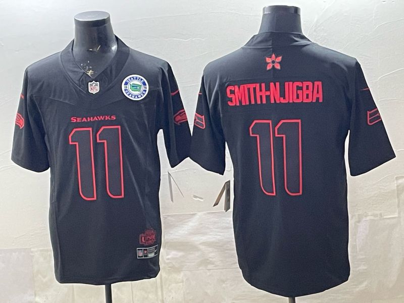 Men 2026 Seattle Seahawks #11 Smith-Hjigba Black 4th generations Nike Limited NFL Jersey style 004->seattle seahawks->NFL Jersey